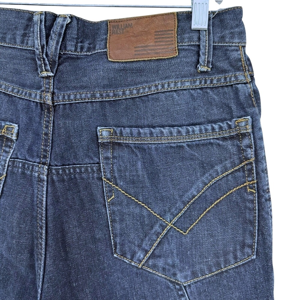 William Rast Slouch Dark Button Fly Drop Crotch Dark Wash Denim Jeans 29x34 (26)